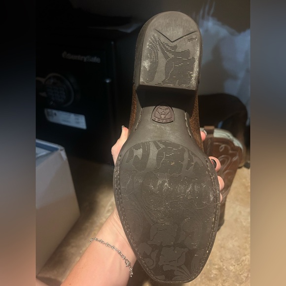 Dark brown leather western boots - Picture 5 of 6